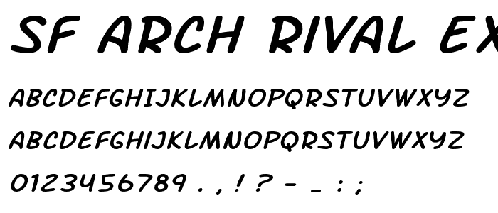 SF Arch Rival Extended Italic font